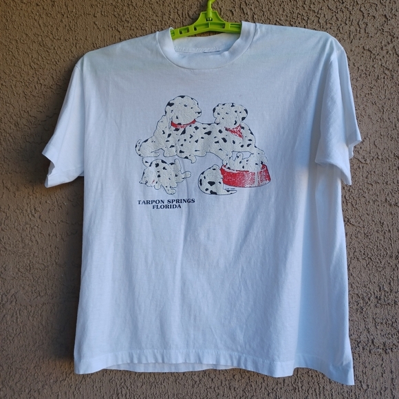 Vintage 1990s Dalmatian  Dogs Men's Shirt White XL - Picture 1 of 3